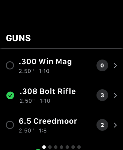 WristDope Guns & Loads screen